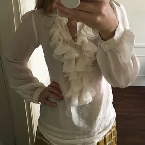 Dolce & Gabbana Silk Ruffle Blouse sz Small 38